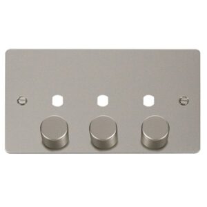 Click Scolmore - Click Define Fppn 3 Gang Double Dimmer Plate & Knobs (FPPN153PL)