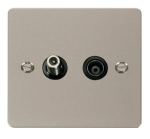 Click Scolmore - Click Define 1 Gang Satellite & Isolated Coaxial Socket Black (FPPN157BK)