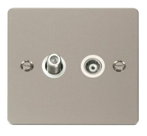Click Scolmore - Click Define 1 Gang Satellite & Isolated Coaxial Socket White (FPPN157WH)