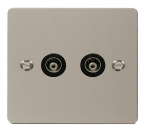 Click Scolmore - Click Define 2 Gang Isolated Coaxial Socket Black (FPPN159BK)
