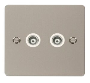 Click Scolmore - Click Define 2 Gang Isolated Coaxial Socket White (FPPN159WH)