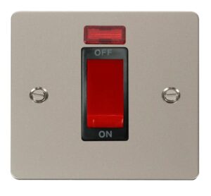 Click Scolmore - Click Define 1 Gang 45A Dp Switch Neon Black (FPPN201BK)