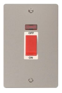 Click Scolmore - Click Define 2 Gang 45A Dp Switch Neon White (FPPN203WH)