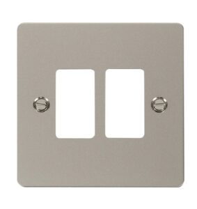 Click Define 2 Gang GridPro Frontplate Pearl Nickel
