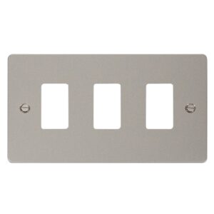 Click Define 3 Gang GridPro Frontplate Pearl Nickel