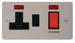 Click Scolmore - Click Define 45A Dp Switch 13A Dp Switched Socket Neons Black (FPPN205BK)