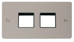 Click Scolmore - Click Define 2 Gang Plate (2+2) Switch Aperture Black (FPPN404BK)