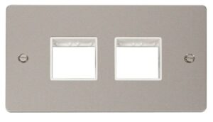 Click Scolmore - Click Define 2 Gang Plate (2+2) Switch Aperture White (FPPN404WH)