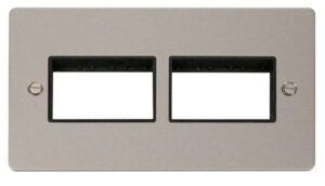 Click Scolmore - Click Define 2 Gang Plate (3+3) Switch Aperture Black (FPPN406BK)