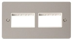 Click Scolmore - Click Define 2 Gang Plate (3+3) Switch Aperture White (FPPN406WH)