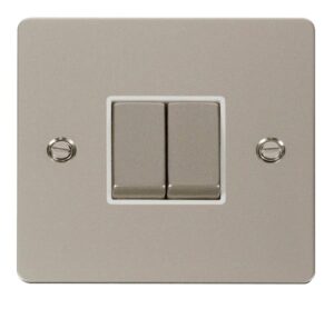 Click Scolmore - Click Define Ingot 10Ax 2 Gang 2 Way Switch White (FPPN412WH)