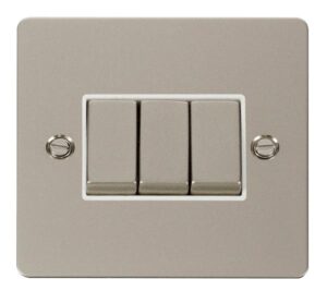 Click Scolmore - Click Define Ingot 10Ax 3 Gang 2 Way Switch White (FPPN413WH)