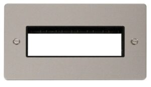 Click Scolmore - Click Define 2 Gang Plate 6 In-Line Switch Aperture Black (FPPN426BK)
