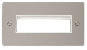 Click Scolmore - Click Define 2 Gang Plate 6 In-Line Switch Aperture White (FPPN426WH)