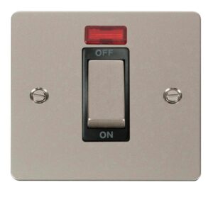 Click Scolmore - Click Define Ingot 1 Gang 45A Dp Switch With Neon Black (FPPN501BK)