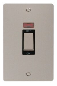 Click Scolmore - Click Define Ingot 2 Gang 45A Dp Switch With Neon Black (FPPN503BK)