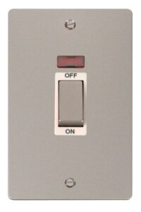Click Scolmore - Click Define Ingot 2 Gang 45A Dp Switch With Neon White (FPPN503WH)
