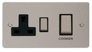 Click Scolmore - Click Define Ingot 45A Dp Switch 13A Switched Socket Black (FPPN504BK)