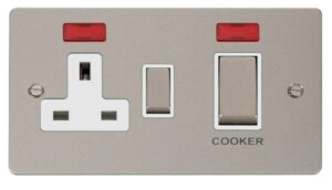 Click Scolmore - Click Define Ingot 45A Dp Switch 13A Switched Socket & Neons (2) White (FPPN505WH)