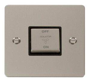 Click Scolmore - Click Define 10A Ingot 3 Pole Fan Isolation Plate Switch (FPPN520BK)