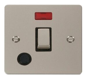Click Scolmore - Click Define Ingot 20A 1 Gang Dp Switch Flex Outlet Neon Black (FPPN523BK)