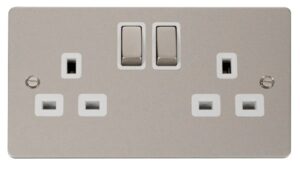 Click Scolmore - Click Define Ingot 2-Gang 13A Dp Switched Socket White (FPPN536WH)