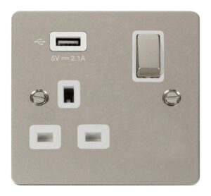 Click Scolmore - Click Define 1G Skt Usb 2.1A Fp (FPPN571UWH)
