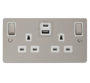 Click Scolmore - Click Define 2G 13A Switch Skt 4.2A A&C Usb Ingot Fppn Wh (FPPN586WH)