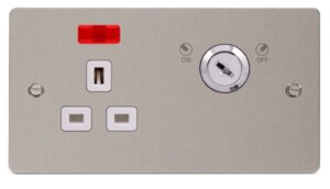 Click Scolmore - Click Define 13A 1G Dp Lockable Skt Neon Define Pn Wh (FPPN655WH)