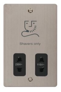 Click Scolmore - Click Define 115/230V Shaver Socket Outlet Black (FPSS100BK)