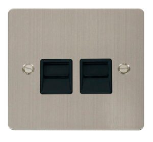 Click Scolmore - Click Define Twin Telephone Socket Master Black (FPSS121BK)