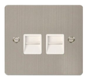 Click Scolmore - Click Define Twin Telephone Socket Master White (FPSS121WH)