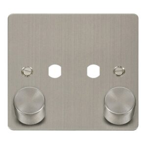 Click Scolmore - Click Define Fpss 2 Gang Double Dimmer Plate & Knobs (FPSS152PL)