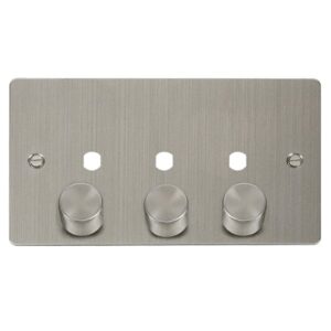 Click Scolmore - Click Define Fpss 3 Gang Double Dimmer Plate & Knobs (FPSS153PL)