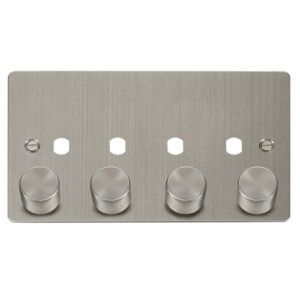 Click Scolmore - Click Define Fpss 4 Gang Double Dimmer Plate & Knobs (FPSS154PL)