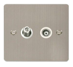 Click Scolmore - Click Define 1 Gang Satellite & Isolated Coaxial Socket White (FPSS157WH)