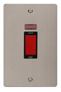 Click Scolmore - Click Define 2 Gang 45A Dp Switch Neon Black (FPSS203BK)
