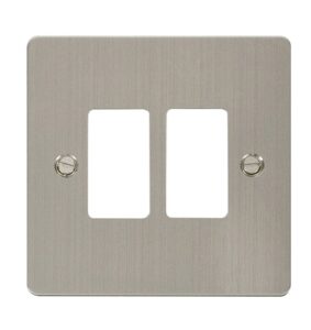 Click Define 2 Gang GridPro Frontplate Stainless Steel