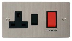 Click Scolmore - Click Define 45A Dp Switch 13A Dp Switched Socket Black (FPSS204BK)