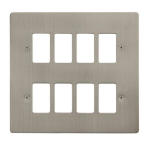 Click Define 8 Gang GridPro Frontplate Stainless Steel