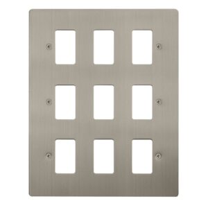 Click Define 9 Gang GridPro Frontplate Stainless Steel