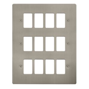 Click Define 12 Gang GridPro Frontplate Stainless Steel