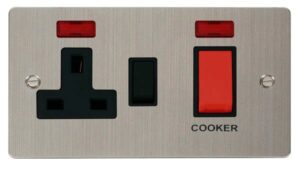 Click Scolmore - Click Define 45A Dp Switch 13A Dp Switched Socket Neons Black (FPSS205BK)