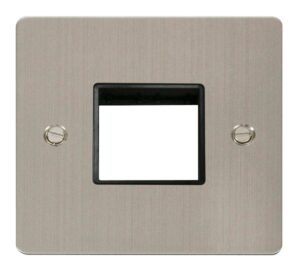 Click Scolmore - Click Define 1 Gang Plate Twin Switch Aperture Black (FPSS402BK)