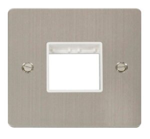 Click Scolmore - Click Define 1 Gang Plate Twin Switch Aperture White (FPSS402WH)
