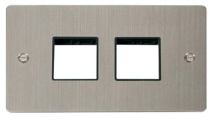 Click Scolmore - Click Define 2 Gang Plate (2+2) Switch Aperture Black (FPSS404BK)