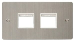 Click Scolmore - Click Define 2 Gang Plate (2+2) Switch Aperture White (FPSS404WH)