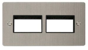 Click Scolmore - Click Define 2 Gang Plate (3+3) Switch Aperture Black (FPSS406BK)