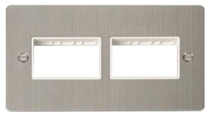 Click Scolmore - Click Define 2 Gang Plate (3+3) Switch Aperture White (FPSS406WH)