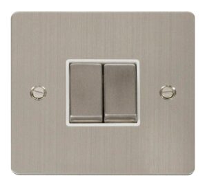 Click Scolmore - Click Define Ingot 10Ax 2 Gang 2 Way Switch White (FPSS412WH)